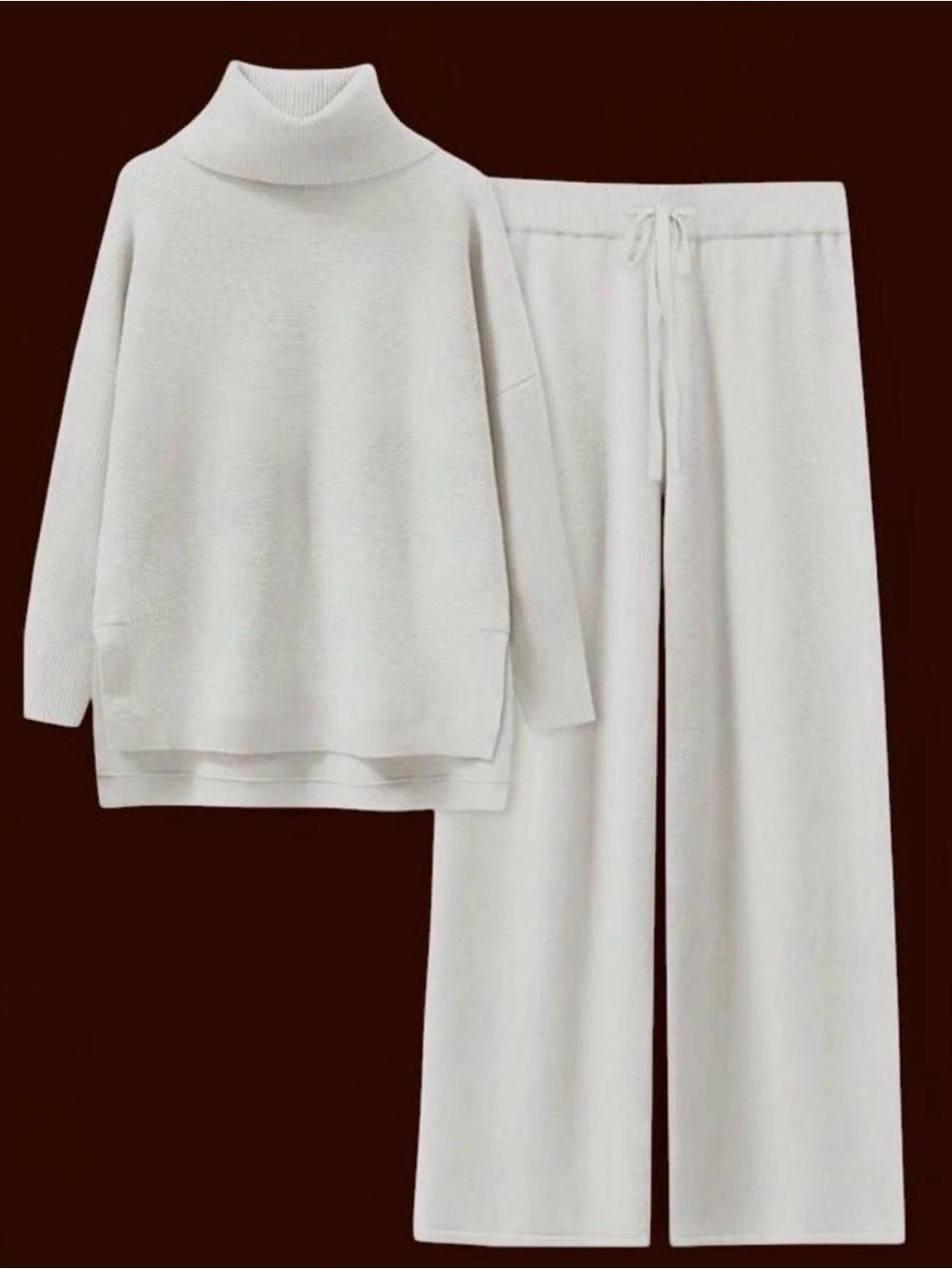 Cozy Cream Knit Matching Minimalist Sweater Set